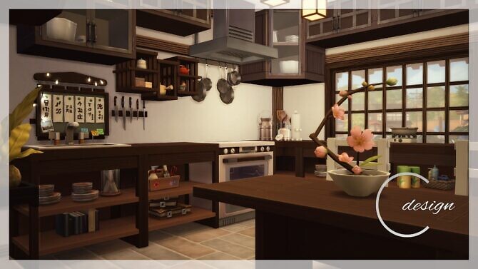 Sims 4 Japanese House + Duo Cubes at Cross Design