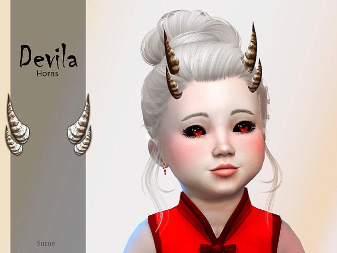 Sims 4 Devila Toddler Horns by Suzue at TSR