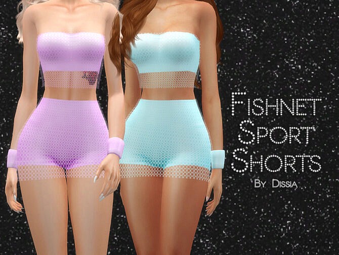 Sims 4 Fishnet Sport Shorts by Dissia at TSR