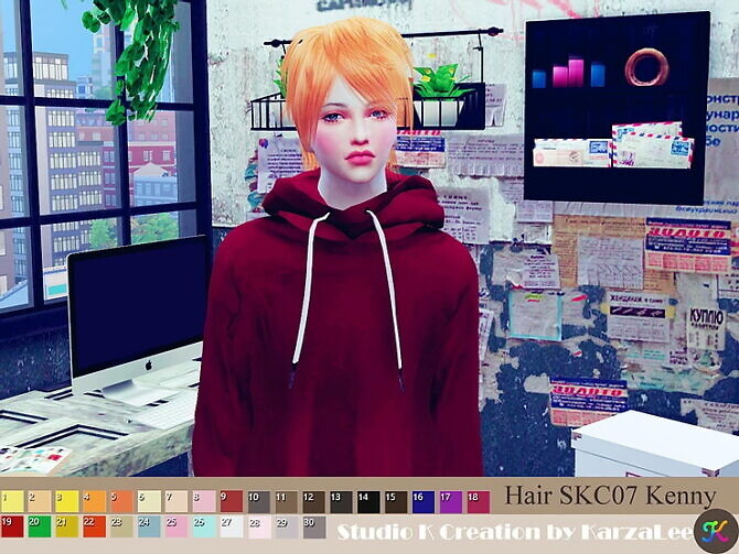 Sims 4 Hair SKC07 Kenny at Studio K Creation
