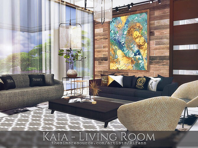 Sims 4 Kaia Living Room by Rirann at TSR