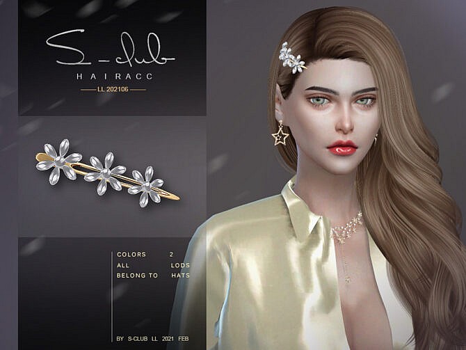 3 Flowers Hairpin 202106 By S Club Ll At Tsr Sims 4 Updates
