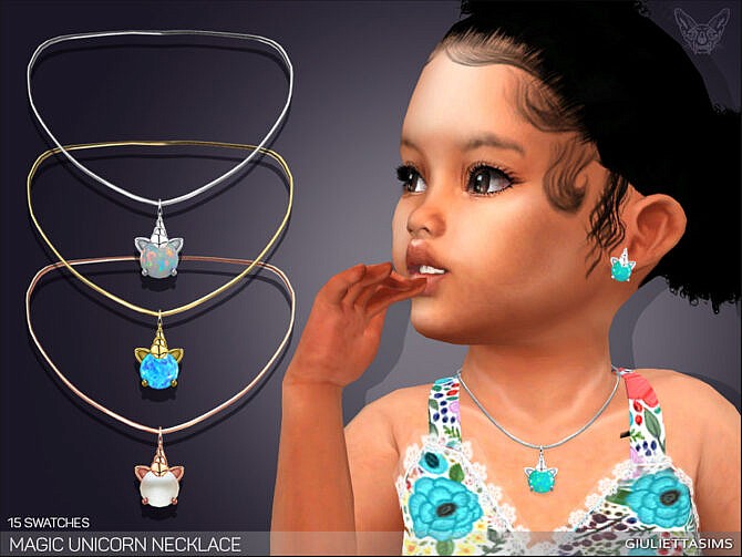 Sims 4 Magic Unicorn Necklace For Toddlers by feyona at TSR