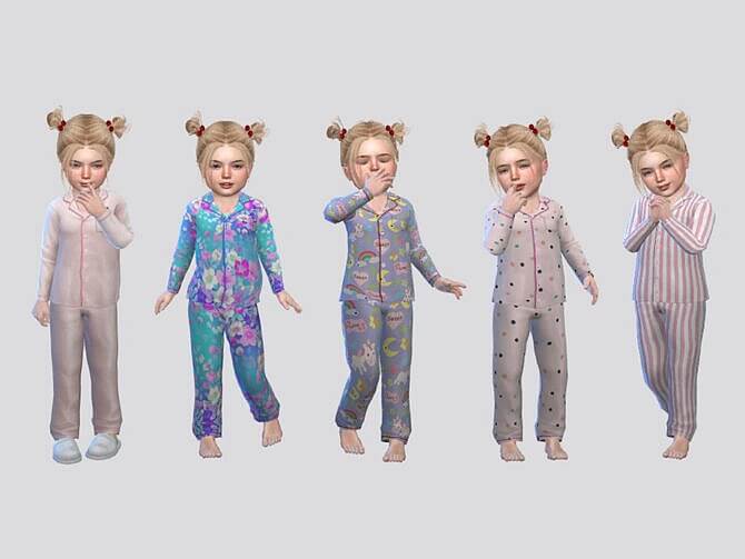Sims 4 FullBody Sleepwear Toddler Girl by McLayneSims at TSR
