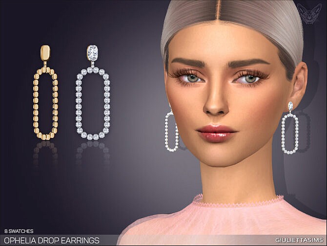 Sims 4 Ophelia Drop Earrings by feyona at TSR