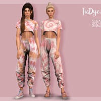 Tie Dye Set E21: Crop Top & Pants By Laupipi
