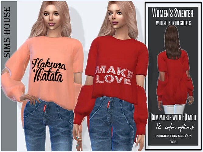 Slit Sleeve Sweater By Sims House