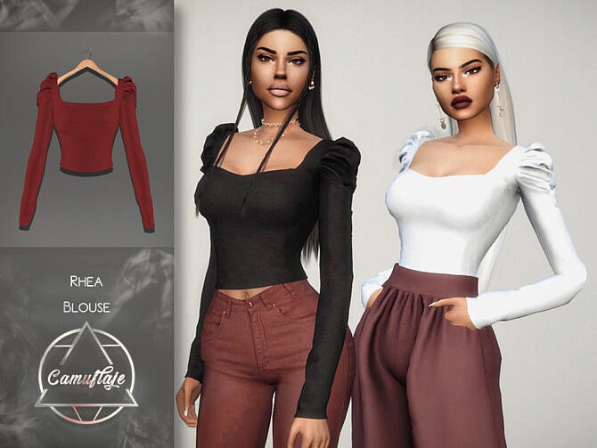 Rhea Blouse by Camuflaje at TSR » Sims 4 Updates