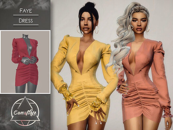 Sims 4 Faye Dress by Camuflaje at TSR