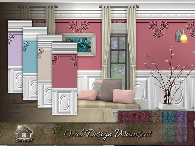 Sims 4 Oval Design Wainscot by emerald at TSR