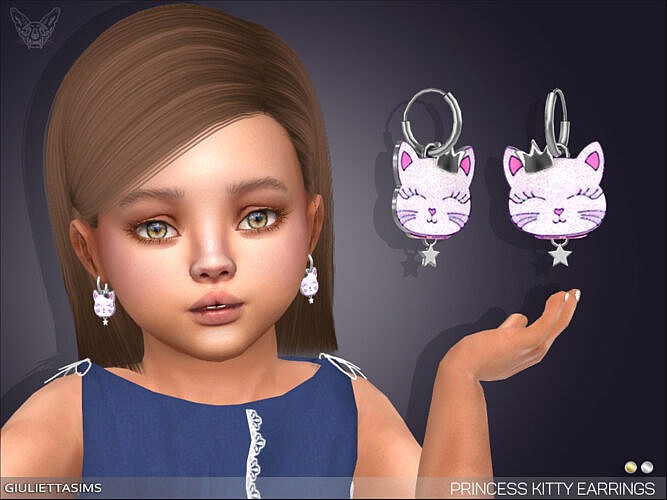 Princess Kitty Earrings For Toddlers By Feyona