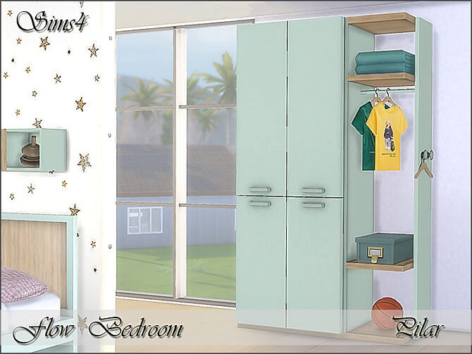 Sims 4 Flow Bedroom Single by Pilar at TSR