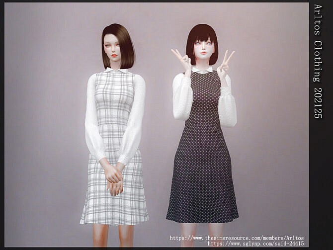 Sims 4 Dress with shirt 202125 by Arltos at TSR