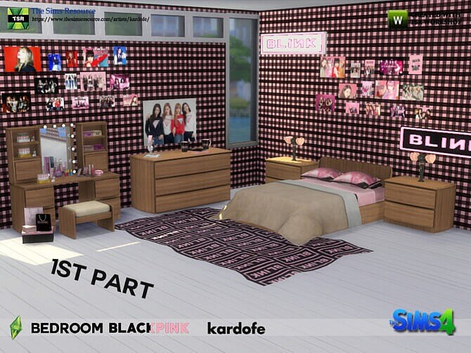 Sims 4 Bedroom BLACKPINK 1ST PART by kardofe at TSR