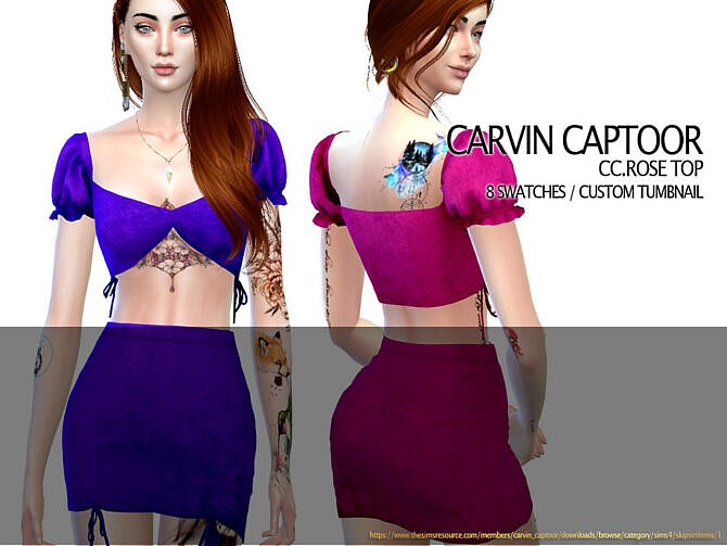 Sims 4 ROSE TOP by carvin captoor at TSR