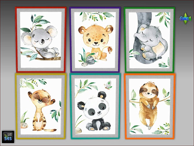 Sims 4 6 sets with 4 or 6 pictures for kids room at Arte Della Vita