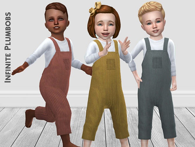 Sims 4 Toddler Corduroy Dungarees by InfinitePlumbobs at TSR