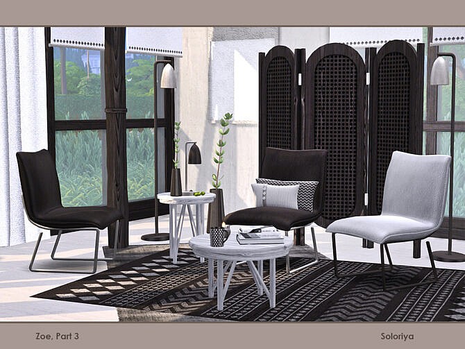 Sims 4 Zoe Furniture Set Part 3 by Soloriya at TSR