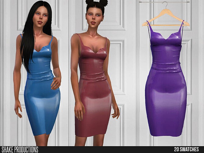Sims 4 621 Latex Dress by ShakeProductions at TSR