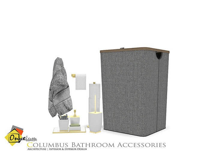 Sims 4 Columbus Bathroom Accessories by Onyxium at TSR