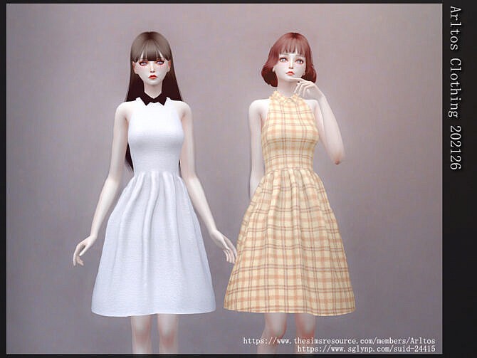 Sims 4 Fit and flare dress by Arltos at TSR