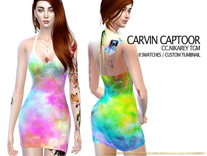 Sims 4 Nikarey TGM dress by carvin captoor at TSR