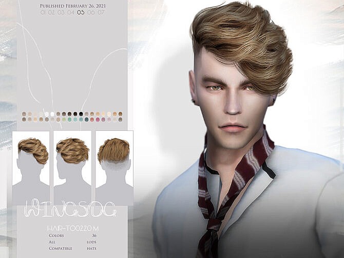 Sims 4 WINGS TO0220 Hair for males by wingssims at TSR