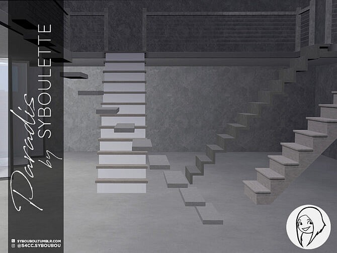 Sims 4 Paradis functional stairs set by Syboubou at TSR