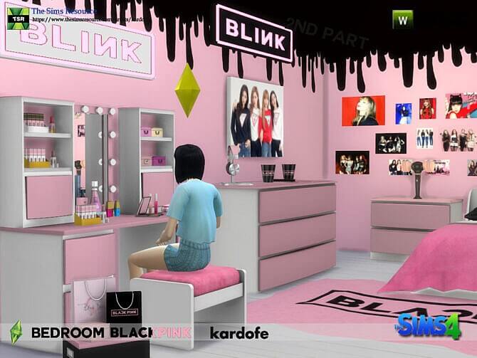 Sims 4 Bedroom BLACKPINK 2nd part by kardofe at TSR