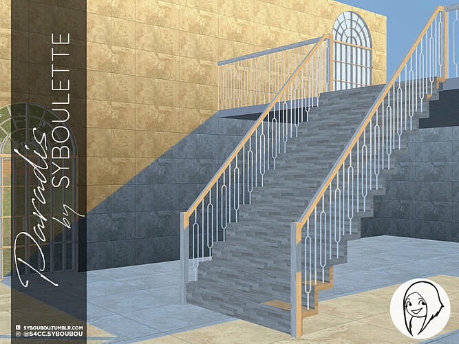 Paradis functional stairs set by Syboubou at TSR » Sims 4 Updates