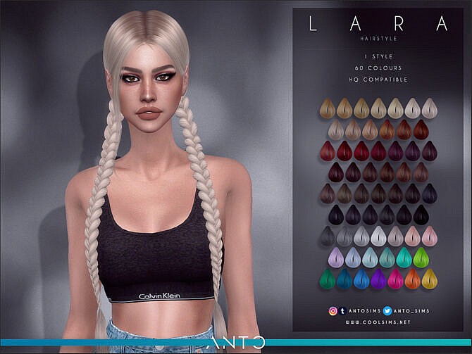 Sims 4 Lara Hairstyle by Anto at TSR