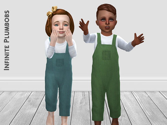 Sims 4 Toddler Corduroy Dungarees by InfinitePlumbobs at TSR