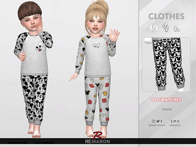 Sims 4 PJ for Toddler 01 Pants by remaron at TSR