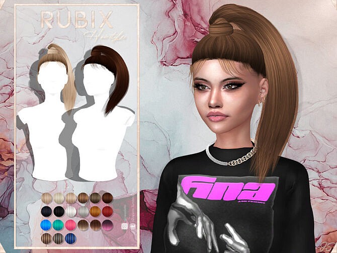 Sims 4 Rubix Hairstyle by JavaSims at TSR