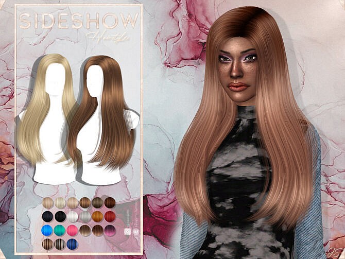 Sims 4 Side Show Hair by JavaSims at TSR