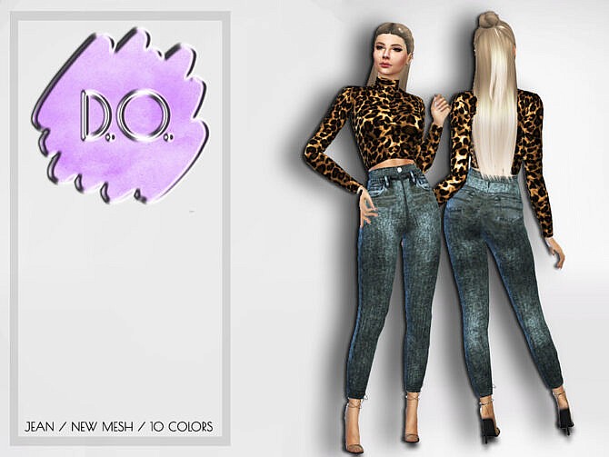 Sims 4 High Waisted Jeans 35 by D.O.Lilac at TSR