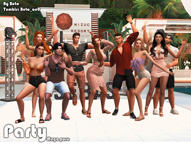 Sims 4 Party Mega pose by Beto ae0 at TSR