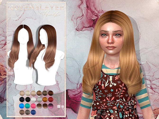 Sims 4 Queens Layer Child Hairstyle by JavaSims at TSR