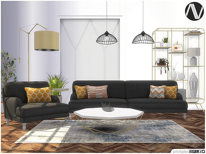 Downey Living Room by ArtVitalex at TSR » Sims 4 Updates