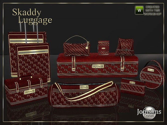 Sims 4 Skaddy luggage by jomsims at TSR