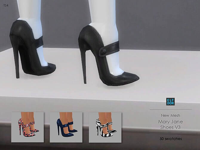 Sims 4 Mary Jane Shoes Set at Elfdor Sims