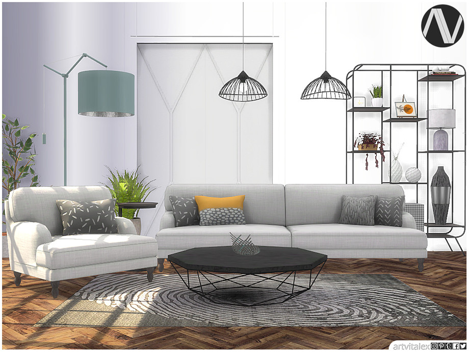 Downey Living Room by ArtVitalex at TSR » Sims 4 Updates