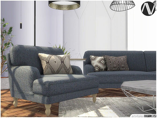 Sims 4 Downey Living Room by ArtVitalex at TSR