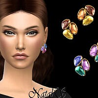 Mixed Color Gems Stud Earrings By Natalis