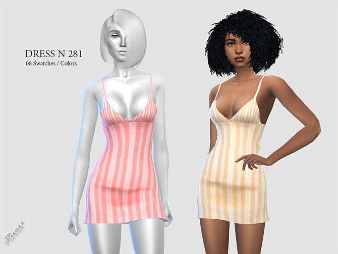 Sims 4 Spaghetti straps short dress N 281 by pizazz at TSR