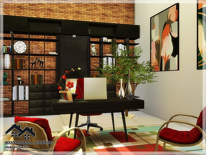 Sims 4 KONWALIA Office by marychabb at TSR