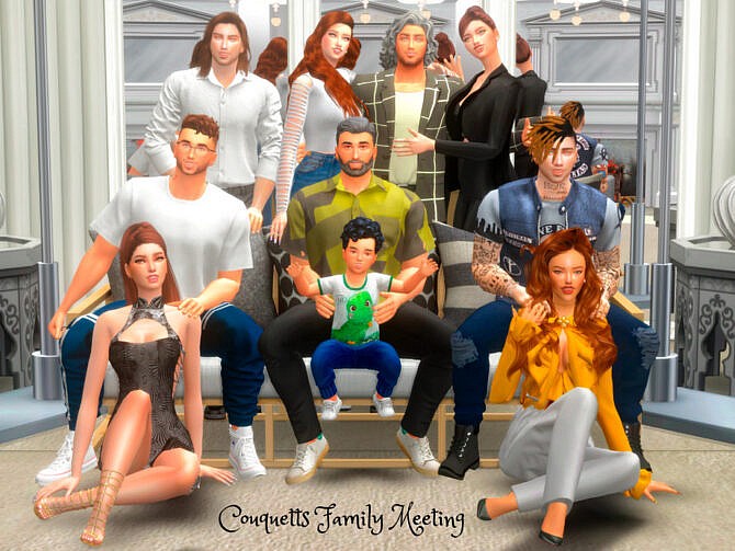 Sims 4 Family Meetting PosePack by couquett at TSR