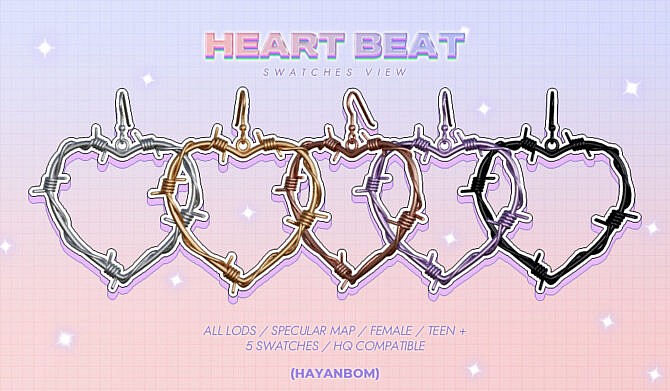Sims 4 HEART BEAT EARRINGS at Hayanbom