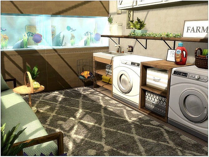 Sims 4 Laundry Room by lotsbymanal at TSR