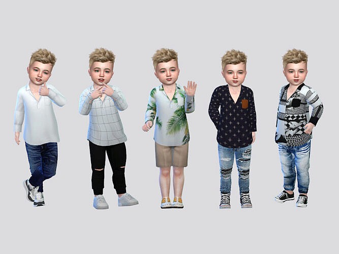 Abrigo Sims 4 Casual Shirt Toddler